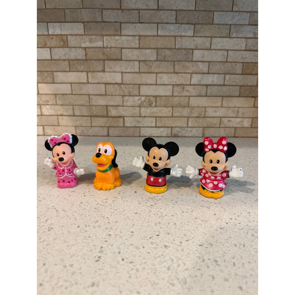 Fisher Price Little People Disney Mickey Minnie Pluto Figure Lot 4pc
